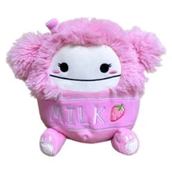 JAZWARES Squishmallow 8 Inch Brina The Strawberry Milk Bigfoot Plush Toy