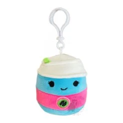 JAZWARES Squishmallow 3.5 Inch Aloeen The Latte Neon Foods Plush Clip