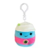 JAZWARES Squishmallow 3.5 Inch Aloeen The Latte Neon Foods Plush Clip