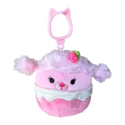 JAZWARES Squishmallow 3.5 Inch Chloe The Strawberry Milkshake Poodle Plush Clip