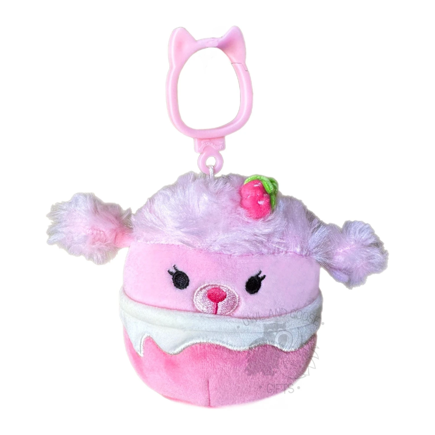 JAZWARES Squishmallow 3.5 Inch Chloe The Strawberry Milkshake Poodle Plush Clip 1 JAZWARES Squishmallow 3.5 Inch Chloe The Strawberry Milkshake Poodle Plush Clip