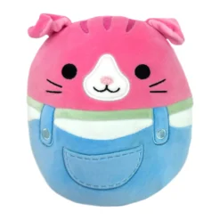 JAZWARES Squishmallow 8 Inch Geraldine The Cat In Overalls Plush Toy