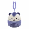 JAZWARES Squishmallow 3.5 Inch Blanche The Velvet Opposum Plush Clip