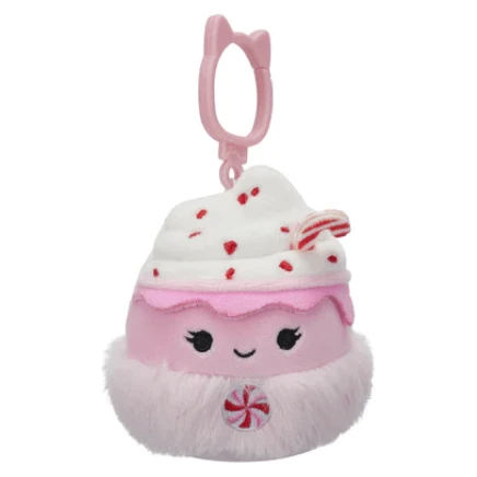 JAZWARES Squishmallow 3.5 Inch Ethel The Peppermint Latte Christmas Plush Clip 1 JAZWARES Squishmallow 3.5 Inch Ethel The Peppermint Latte Christmas Plush Clip