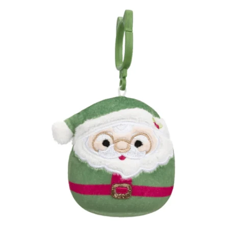 JAZWARES Squishmallow 3.5 Inch Nick The Santa With Green Suit Christmas Plush Clip 1 JAZWARES Squishmallow 3.5 Inch Nick The Santa With Green Suit Christmas Plush Clip