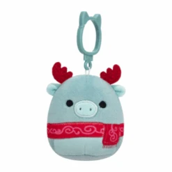 JAZWARES Squishmallow 3.5 Inch Wyndmoor The Moose Christmas Plush Clip