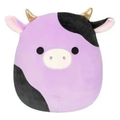 JAZWARES Squishmallow 8 Inch Alexie The Purple Cow Plush Toy