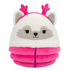 JAZWARES Squishmallow 8 Inch Gracelynn The Fox With Pink Puffer Jacket Christmas Plush Toy