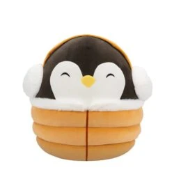 JAZWARES Squishmallow 8 Inch Luna The Penguin With Yellow Puffer Jacket Christmas Plush Toy