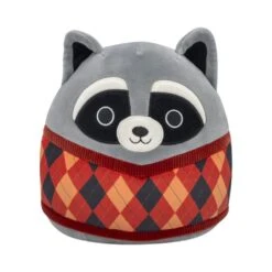 JAZWARES Squishmallow 8 Inch Rocky The Racoon With Sweater Plush Toy