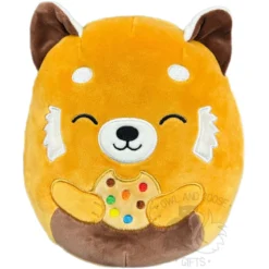 JAZWARES Squishmallow 8 Inch Seth The Red Panda With Cookie Plush Toy