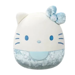 JAZWARES Squishmallow 8 Inch Hello Kitty 50th Anniversary Blue Velvet Sanrio Plush Toy