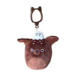JAZWARES Squishmallow 3.5 Inch Rico The Brownie Chocolate Lab Plush Clip
