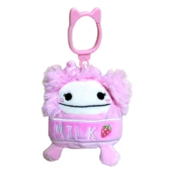 JAZWARES Squishmallow 3.5 Inch Brina The Strawberry Milk Bigfoot Plush Clip