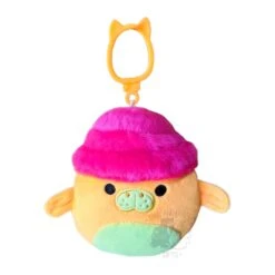 JAZWARES Squishmallow 3.5 Inch Barkev The Manatee With Fuzzy Bucket Hat Plush Clip