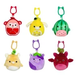 JAZWARES Squishmallow 3.5 Inch Clip Food Fusion Set Of 6 - Cardona, Clement, Pete, Christopher, Frederick, Romulus