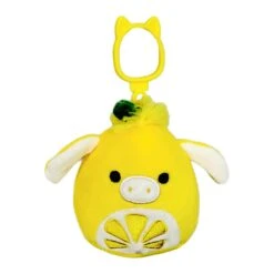 JAZWARES Squishmallow 3.5 Inch Clement The Lemon Donkey Plush Clip