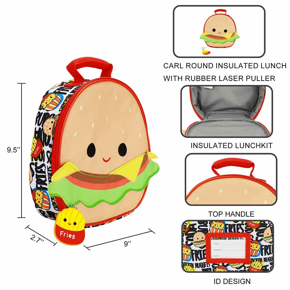 Squishmallow Carl The Cheeseburger Insulated Lunch Tote 5 Squishmallow Carl The Cheeseburger Insulated Lunch Tote - Image 5