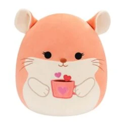JAZWARES Squishmallow 12 Inch Erica The Chinchilla With Heart Mug Valentine Plush Toy
