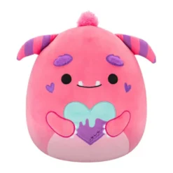 JAZWARES Squishmallow 8 Inch Mont The Monster With Heart Valentine Plush Toy